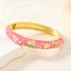 Elegant Enamel Bracelet Zinc Zinc Zinc Alloy Retro Court Floral Bangle Vintage Traditional Jewelry  Fashion