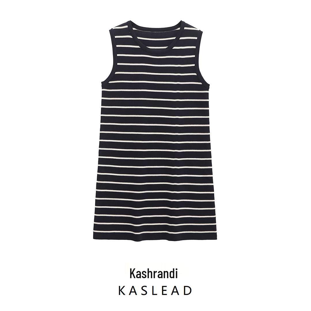 

Spring 2025 Women s European & American Style Fashion Striped Knitted Mini Dress Medium