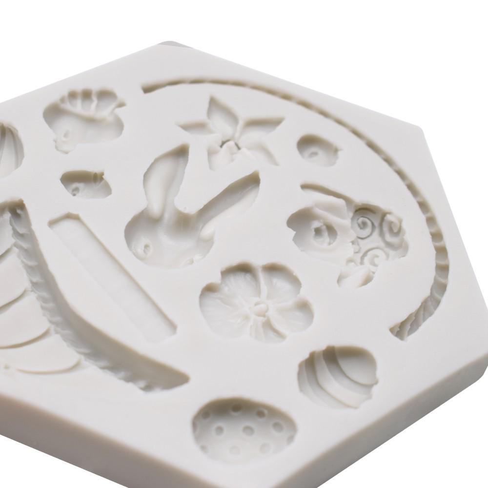 Easter Rabbit Handmade Mold 3D Silicone Egg Flower Fondant Chocolate Mold Cake