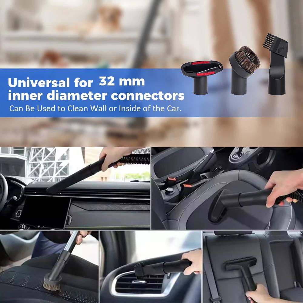 Universal Nozzle Suction Brush Head Dusting Brush For Inner Diameter 32mm Connectors Brush Nozzle Crevice Tool Vacuum Cleaner
