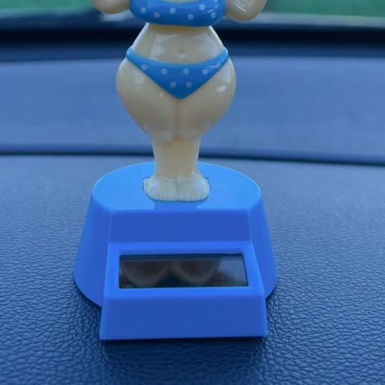 Solar Car Dashboard Decoration Cute Beach Girl Swing Ornament Couple Style Dancing Figure