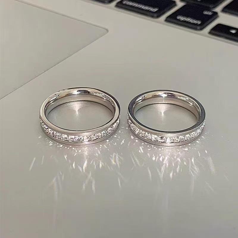 Baoman, Gypsy ring female niche design couple pair ring square diamond ring female tide cold wind index finger ring