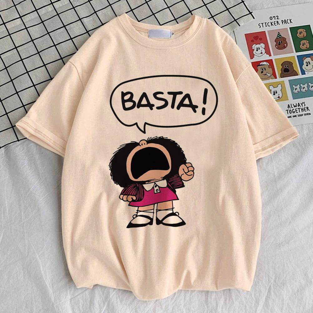 Mafalda tshirt female korean clothes Digital Pastel Vintage women Grunge t-shirt Y2k harajuku aesthetic kawaii Breathable Punk