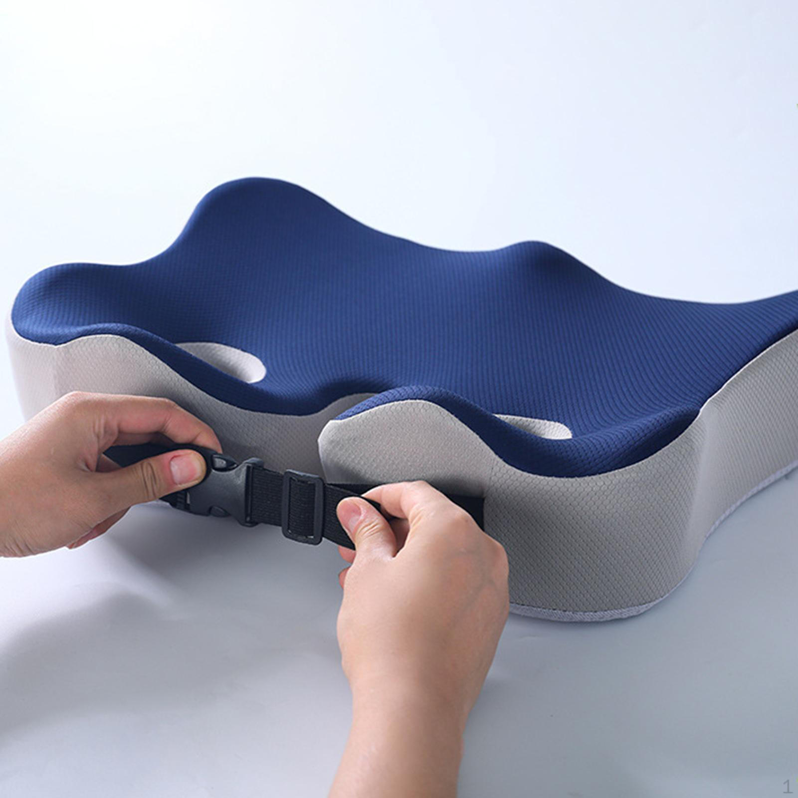 Подушка для сиденья из пеноматериала с эффектом памяти съемная удобная подушка для ягодиц копчика Blue Grey 2976₽