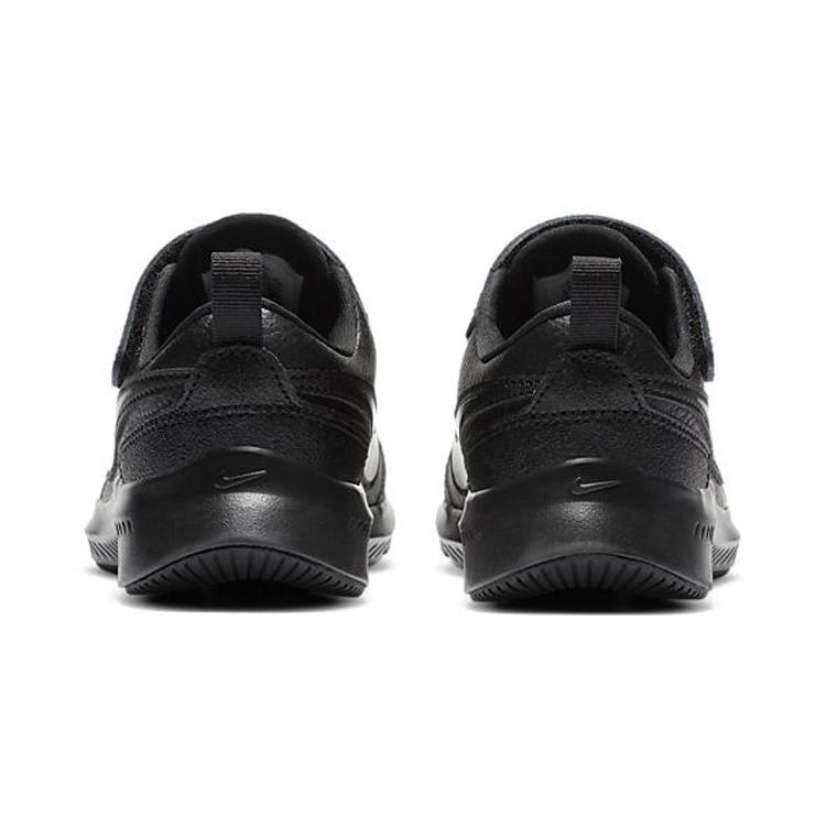 Nike Varsity Leather Low Top Sports Casual Shoes Pure Black Children Aged 3 7 Years Old CN9393-001