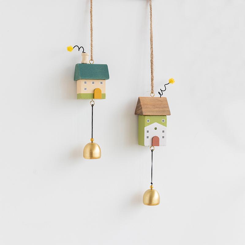 

Милые маленькие домики, колокольчики ветра, креативный дверной звонок, подвесное украшение, декор для спальни, окна, сада, улицы, подарки на день рождения