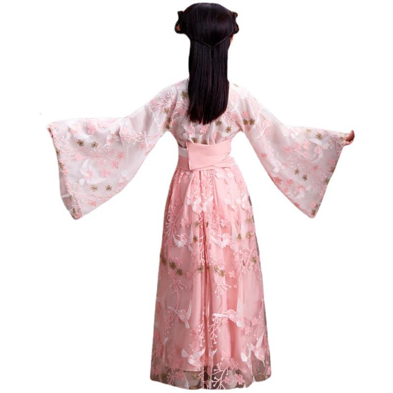 Girls' Hanfu Dress: Super Fairy Princess Long Sleeve Chinese Style for Autumn/Winter
