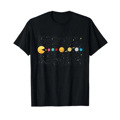 Funny Solar System Astronauts Space Video Games T Shirt Vintage Washed Breathable Graphic Fashion Comfortable Unisex Versatile