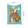 Cozy Christmas Throw Blanket Cute Reindeer Santa Claus Holiday Flannel Bedspread Home Decor Gift Festive Winter Warm Soft Plush