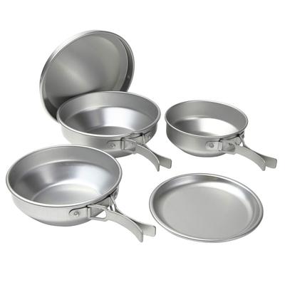 Aluminum Camping Set Cooking and Tableware Japanese-made 5-piece [aluminum Tableware, Pot, Set]