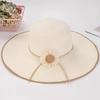 Khaki Summer Shade Straw Hat Women's Fashion Sunscreen Hat Outdoor Seaside Beach Hat Foldable Sun Hat