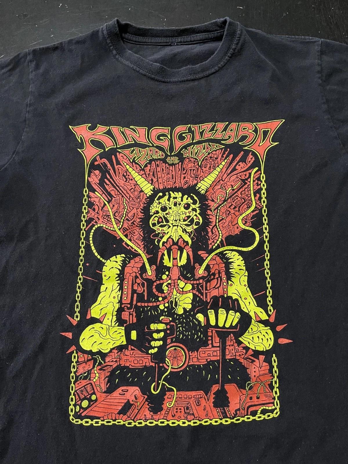 

Футболка King Gizzard & The Lizard Wizard, Черная, Без бирки - Подходит на S/M XL