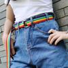 Braided Rainbow Waist Chain Belt for Women Prom Banquet Club Party Hot Girl Rainbow Elegant Woven Belt