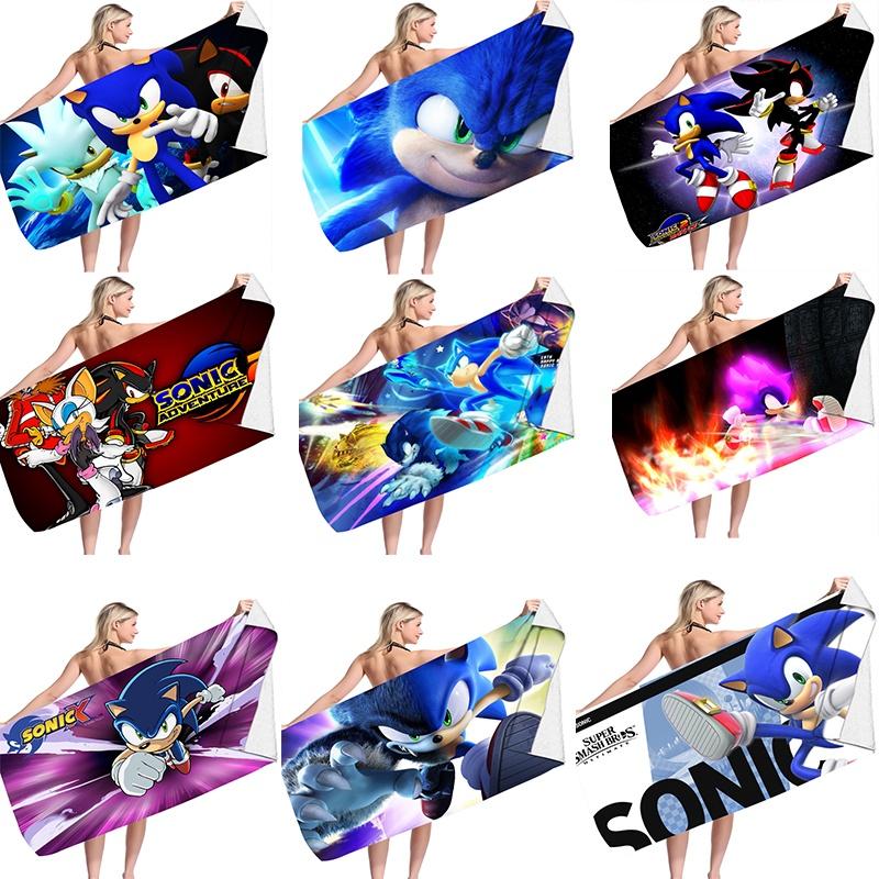Sonic Beach Towel Microfiber Bath Towel For Kids And Adults Soft And Cozy With Eye-catching Design
