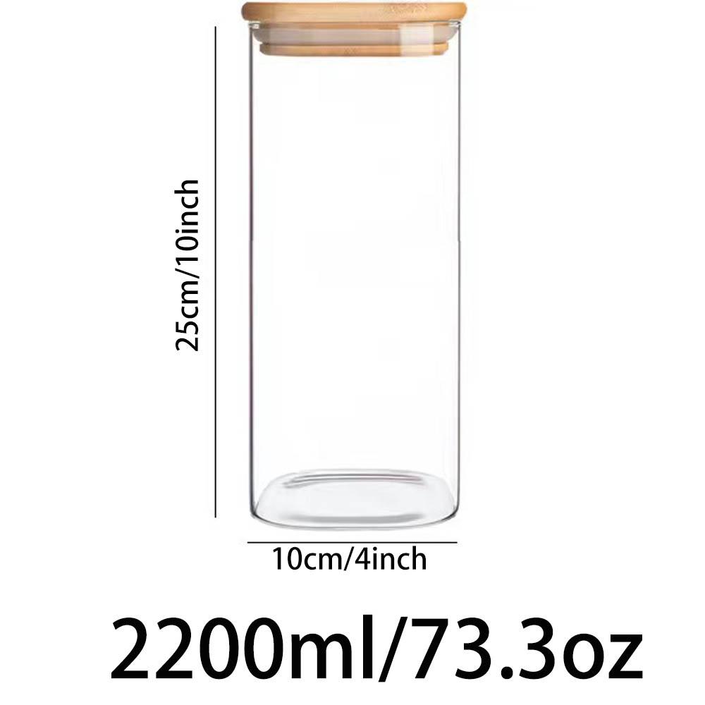 Lebensmittelaufbewahrungsbehälter mit luftdichtem Deckel, Klarer Glasbehälter, Vorratsglas für Küche und Speisekammer zur Aufbewahrung von Nudeln, Zucker, Mehl, Haferflocken, Müsli, Bohnen