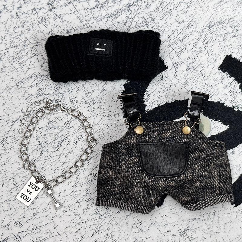 Pro 17cm Labubu Oblečení Módní Špionážní Set Kombinézy Vlněné Čepice 3.0 Labubu Oblečení Náhrdelníky Boty Sluchátka Panenky Doplňky Hračka