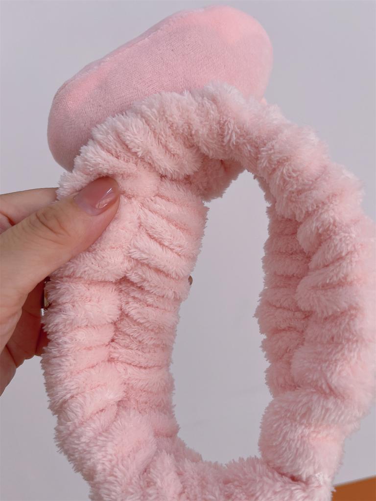 Großes Niedliches Plüsch Schweinekopf Haarband Flauschiges Gesicht Waschen Haarschmuck Rosa Schweinekopf Stirnband