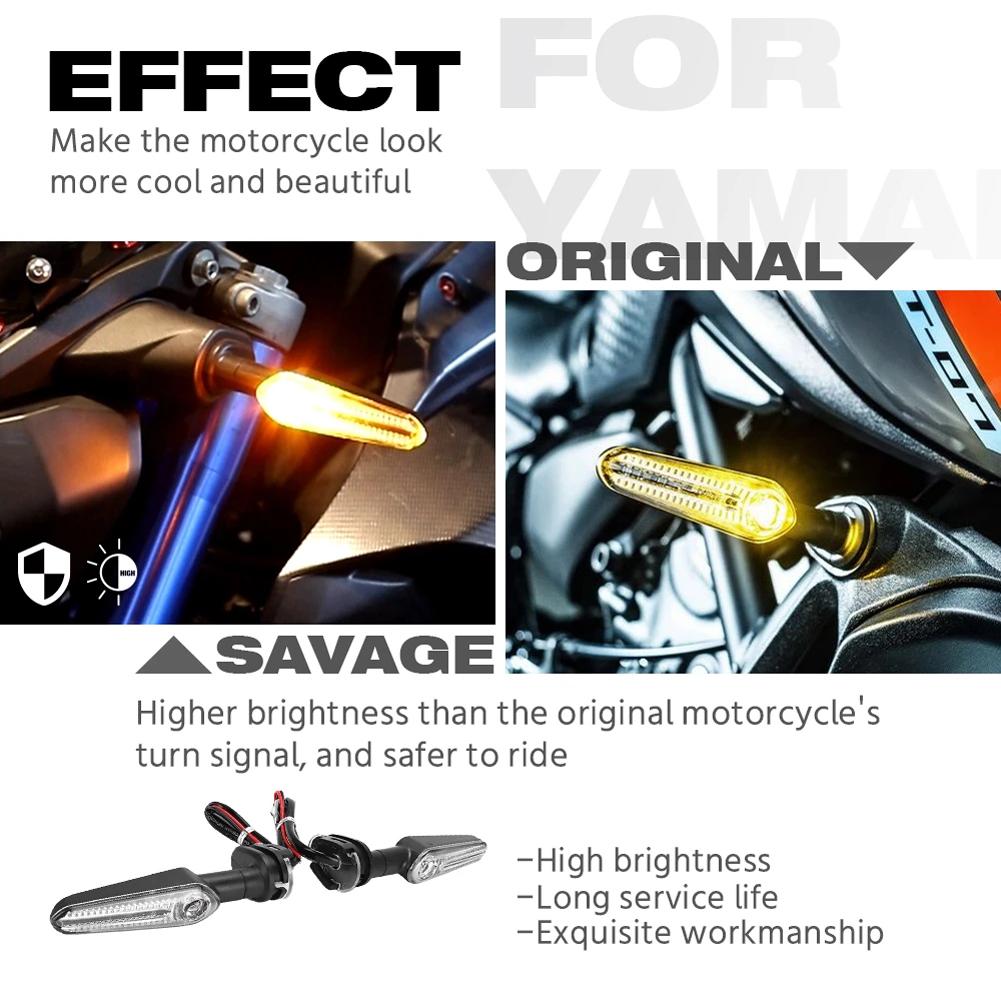 1 Pair Motorcycle Led Turn Signals Indicator Directional Lamp Modified Parts Compatible For Mt07 Mt03 125 Mt09