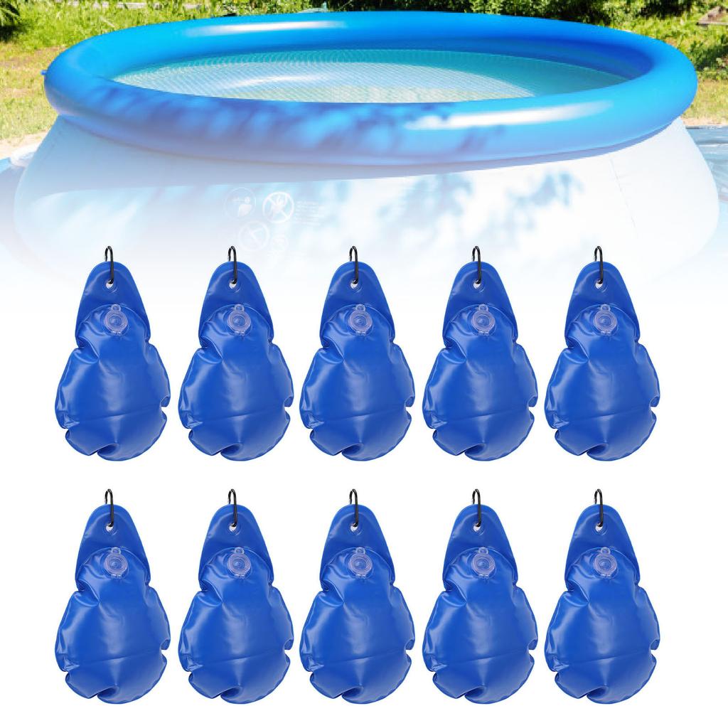 10PCS Pool Cover Weights PVC Water Bags Antifreezing Winter Swimming Pool Cover Hanging Bag for Ground Pools