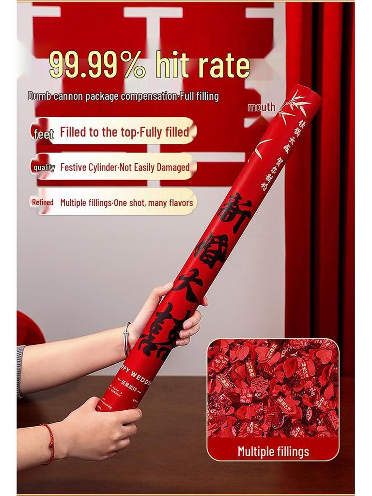 Handheld Wedding Petal Confetti Tube: Special Atmosphere Props with Ribbons and Flower Sprays
