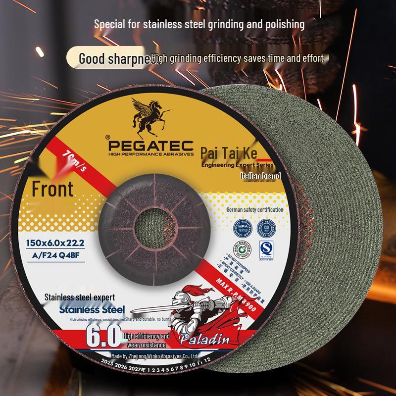 Pegatec 100x6mm Thickened Stainless Steel Angle Grinder Grinding Wheel