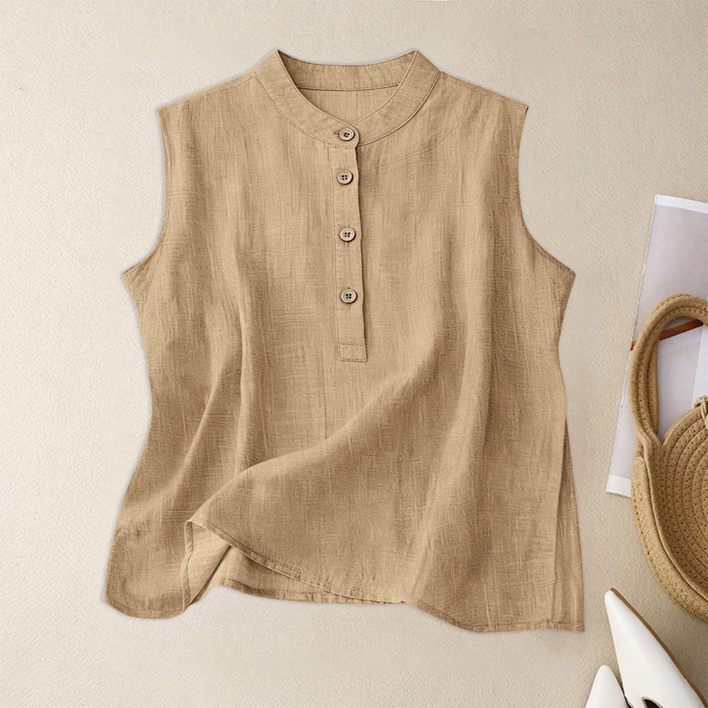 Women's Retro Artistic Cotton Linen Casual Loose Versatile Elegant Vest
