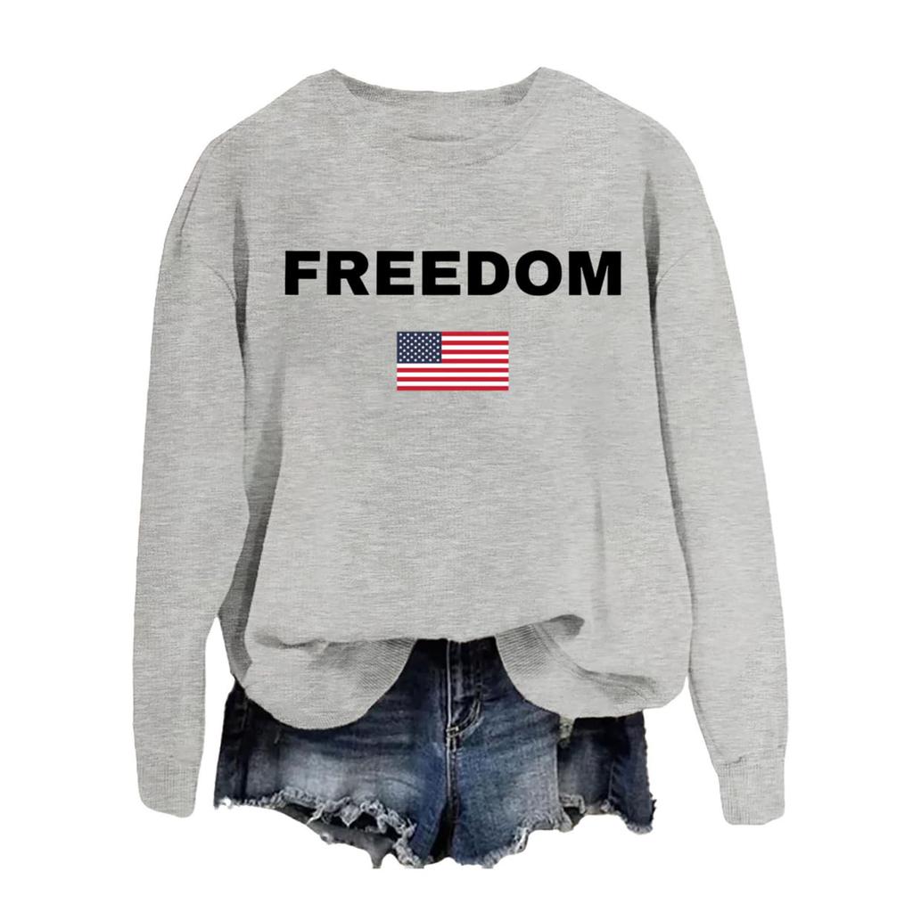 Women's Fashionable Casual Round Neck Loose Printed Long Sleeved Sweatshirt