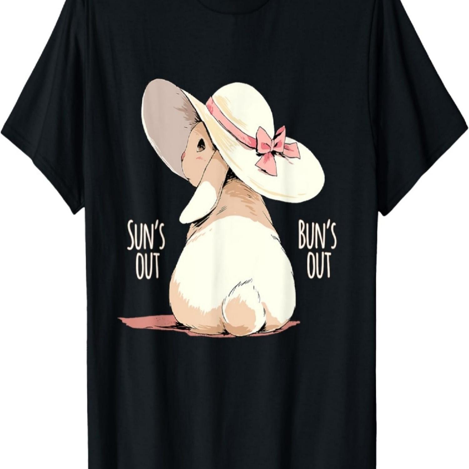 

Elegant Bunny with Lady Hat - Sun s Out Bun s Out T-Shirt S чёрный