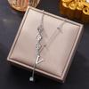 Elegant 18K Plated Titanium Steel Cross Necklace for Women - Light Luxury Clavicle Chain That Resists Fading