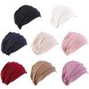 Hat Femme Wrap Head Inner Hijabs Cap Chemo Cap Women Cotton Hat Slouch Beanies Solid Color Bonnet