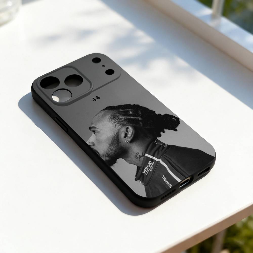 

44 L-Lewis H-Hamilton-n Крутой чехол для телефона для iPhone 17,16,15,14,13,12,11,Pro,Max,Plus,E,SE4,Air,Mini Черный Мягкий чехол iPhone16promax