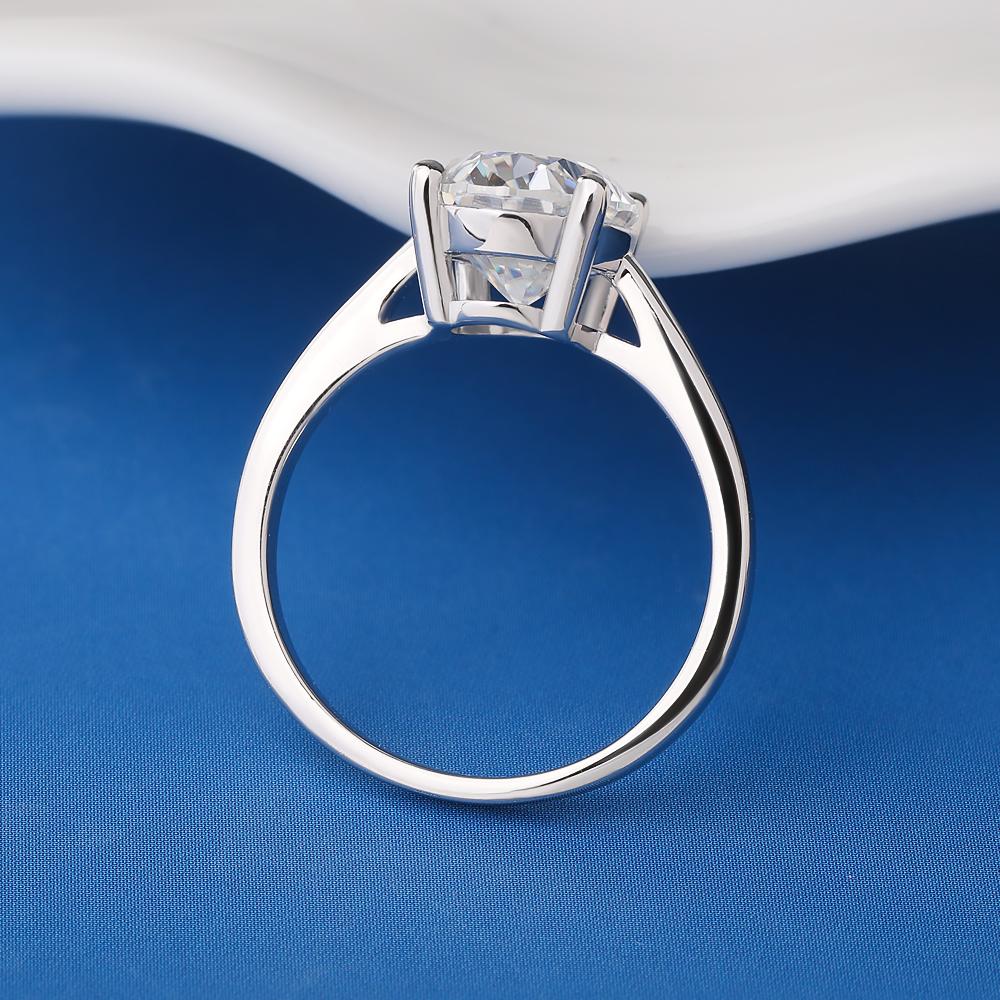 1/2/3/4 Karat Oval geschliffener Moissanit Solitär Diamantring GRA Zertifiziert Kupfer Party Eheringe Schmuck für Damen