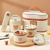 Little Bear Insulated Lunch Box With Handle Microwave Heatable Protable Leak-proof Ceramic Lunch Container For Kids Students