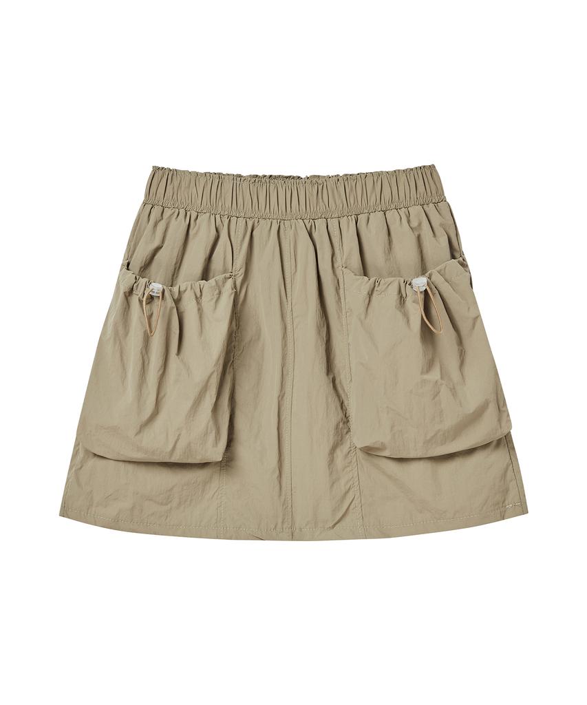 AWESOME STUDIO Nylon Cargo Mini Skirt Light Khaki