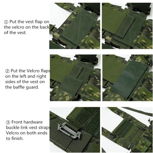 HWZ Tactical Vest MOLLE Panel Chest Rig Platform MOLLE Outdoor Lightweight Attachment Quick Release Chest Plate Hunting Accessory (HWZ-vest-xionggua-s