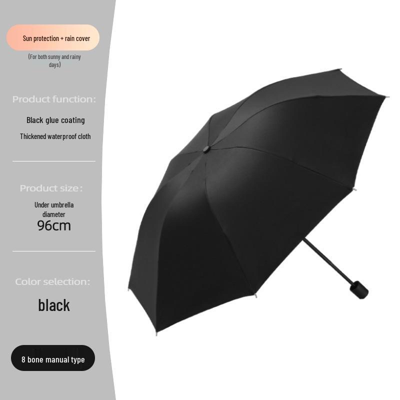 High-End Black Automatic Folding Umbrella with Sunshade and Customized Logo