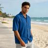 Men's Summer Casual Short-Sleeve Shirt With Collar And Multiple Pockets