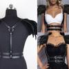 Body Harness Feathers Hollow Out Tops Epaulette Shoulder Wing Punk Goth Raves Festival Burning Man Costumes for Womens