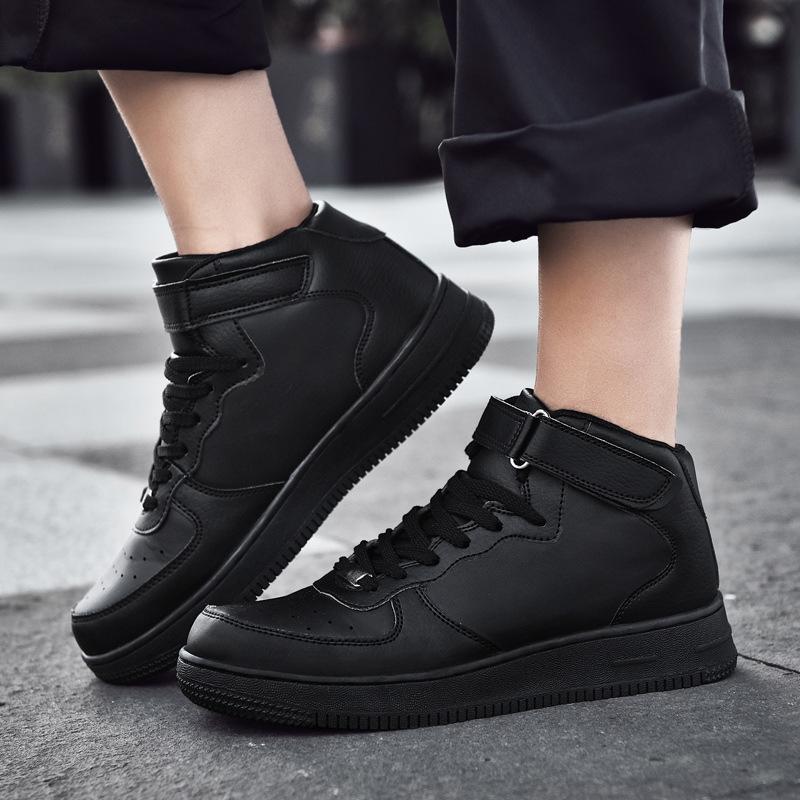 

White shoes board shoes men s high-top autumn and winter trendy shoes young and young large size fashion 46