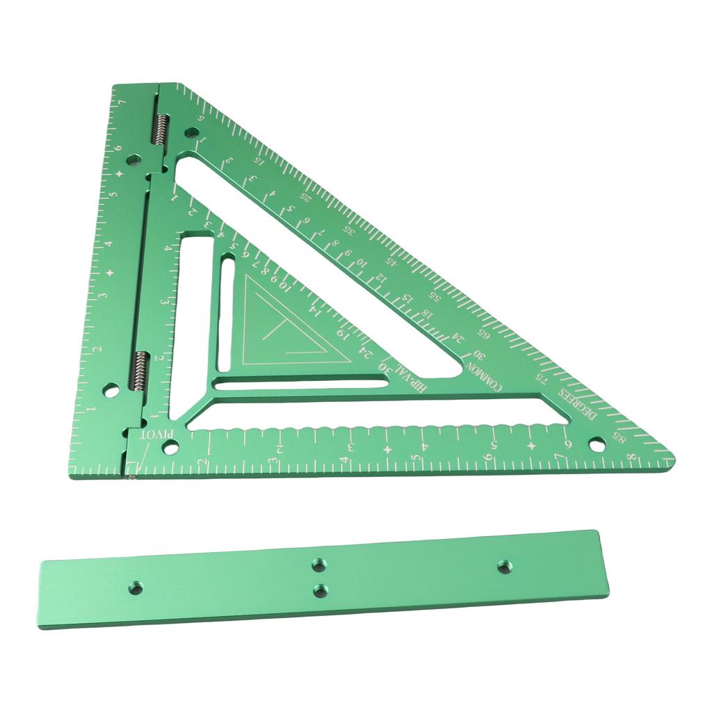 Rafter Square Tool Aluminum Alloy Woodworking Square Ruler with Jig Block Fixing Screw for