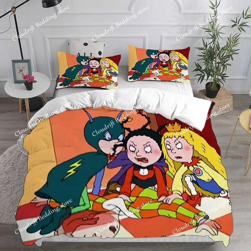 Cartoon Mona the Vampire Anime Bedding Sets Comforter Quilt Bed Cover Duvet Cover Pillow Case Kids Adult Size