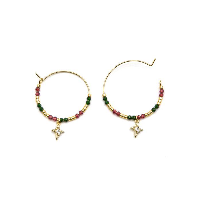 Boucles d'oreilles Luxenter en argent 925 et zirconium brillant finition or 18k - Paila