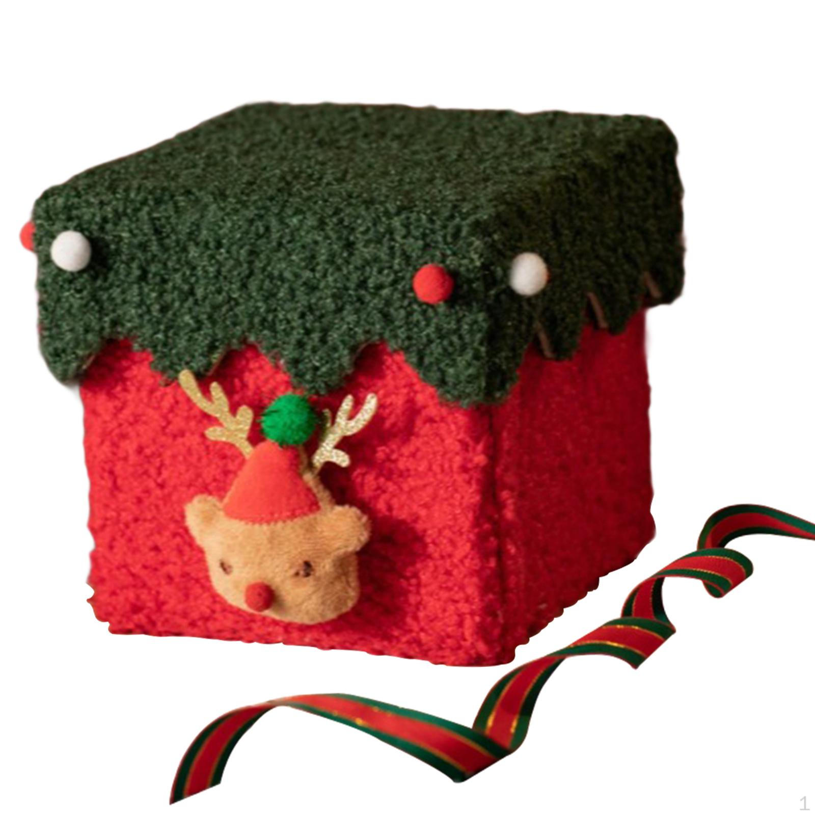 

Рождественская подарочная коробка, декоративный держатель для конфет с крышкой, поделки своими руками, рождественские украшения для праздника Red with Green Lid