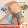 Devil's Eye Rhinestone Friendship Bracelet - Blue Eye Handmade Tassel Bracelet