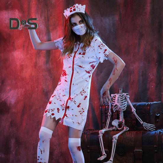 Halloween horror sangue enfermeira traje feminino masculino médico traje casal férias terror cosplay halloween role play traje