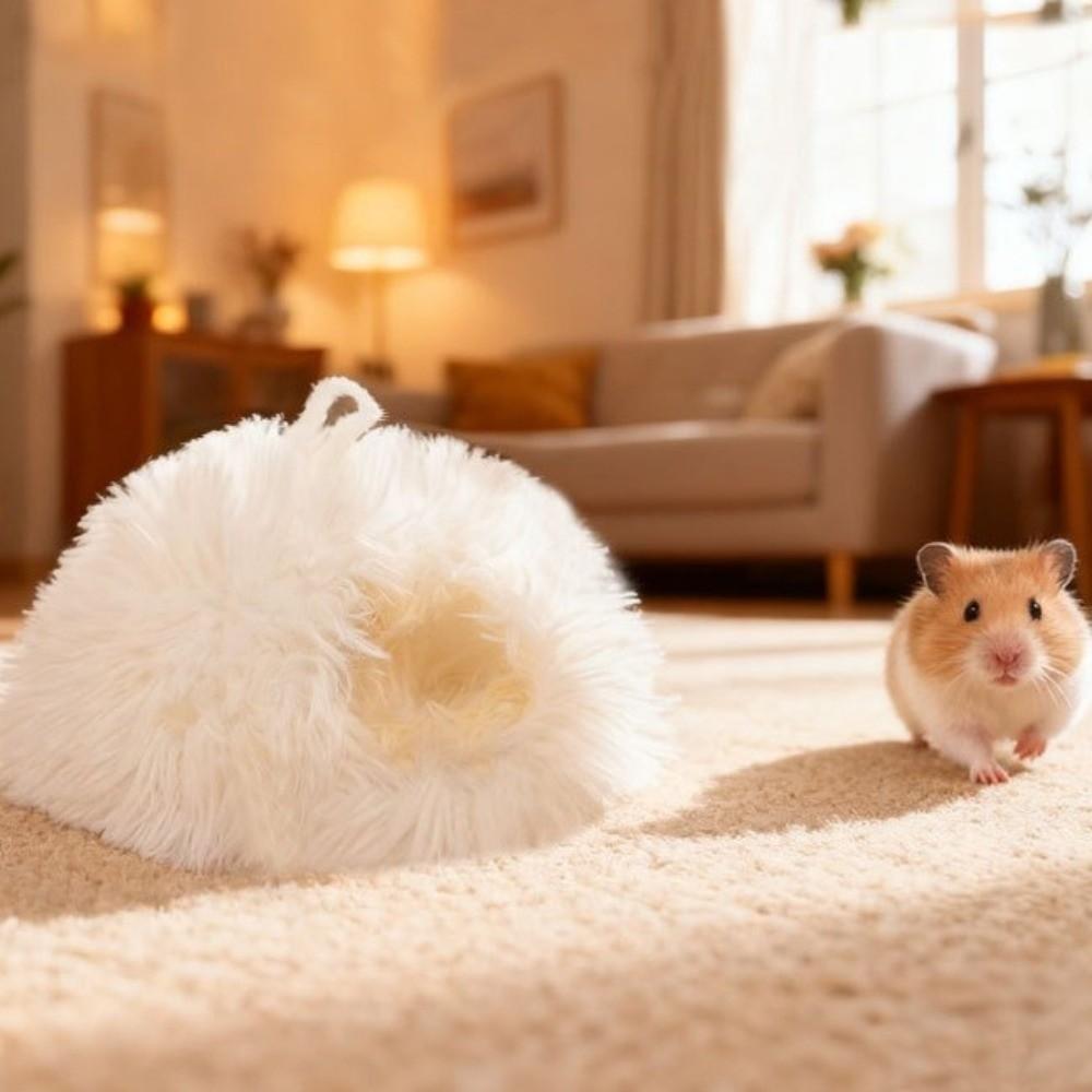 Hamster Cave Warm Hamster Nest Comfortable Soft Mouse Bed House Windproof Non-slip Hamster Cage Autumn Winter