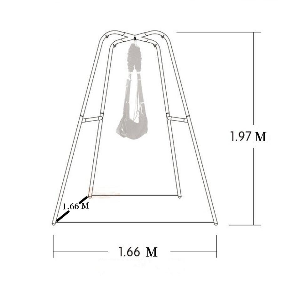 VaHppy Swing + Stand Έπιπλα Sex 1,97*1,66M 16,5KG από ανοξείδωτο ατσάλι ανθεκτικό σε πολλαπλές θέσεις σεξ Ράφι swing SM BDSM