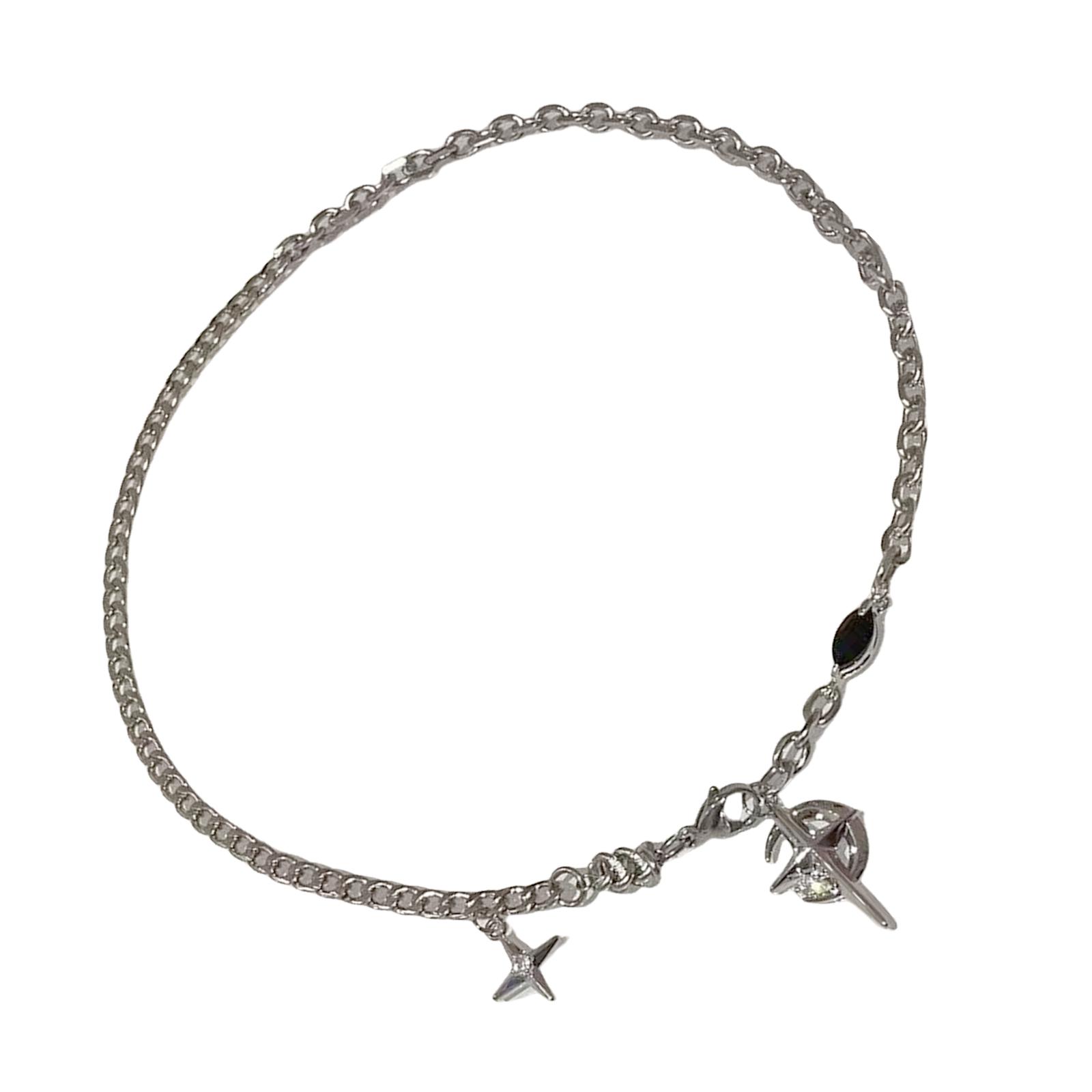 

Элегантное ожерелье с подвеской в виде звезды из черных драгоценных камней для женщин, отличающееся уникальным дизайном и удобной прочной стальной цепочкой B
