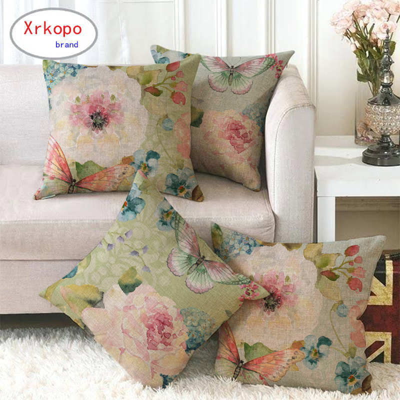 Nordic Floral Meanings Of Animals Digital Printing Short Plush Pillow Covers For Car Sofa Office Cushion Cover Home Goods
