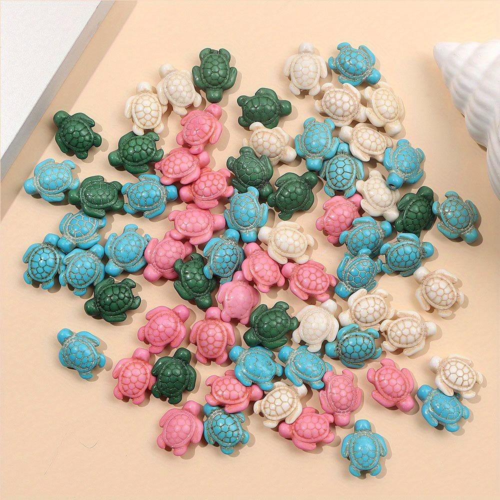 20/50/100pcs Stone Turtle Beads Bulk Marine Animal Beads Multi colored Turtle Beads, Marine Turquoise Beads Jewelry DIY Making Bead Kit